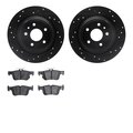 Dynamic Friction Co 8302-54219, Rotors-Drilled and Slotted-Black with 3000 Series Ceramic Brake Pads, Zinc Coated 8302-54219